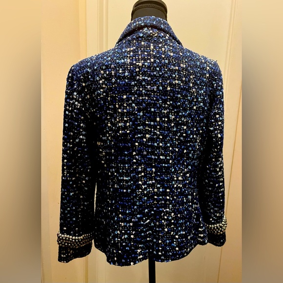 New - Joan Rivers Sparkling blue and white blazer. Never worn. - Picture 4 of 11